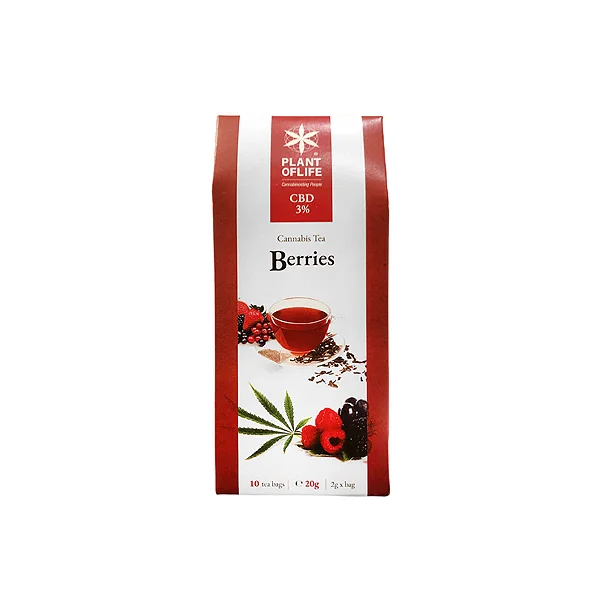 Plant for Life Berries Organic Hemp Tea with 3% CBD and Wild Red Berries 1