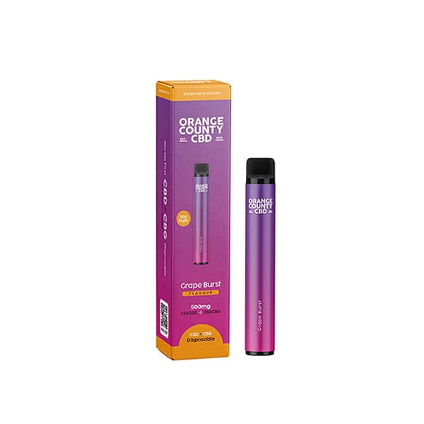 Orange County Grape Burst Flavor Disposable CBD + CBG Vape Pen 1