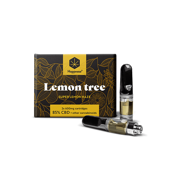 Happease Lemon Tree Hemp Distillate Cartridges 85% Cannabinoids Super Lemon Haze Flavor 1